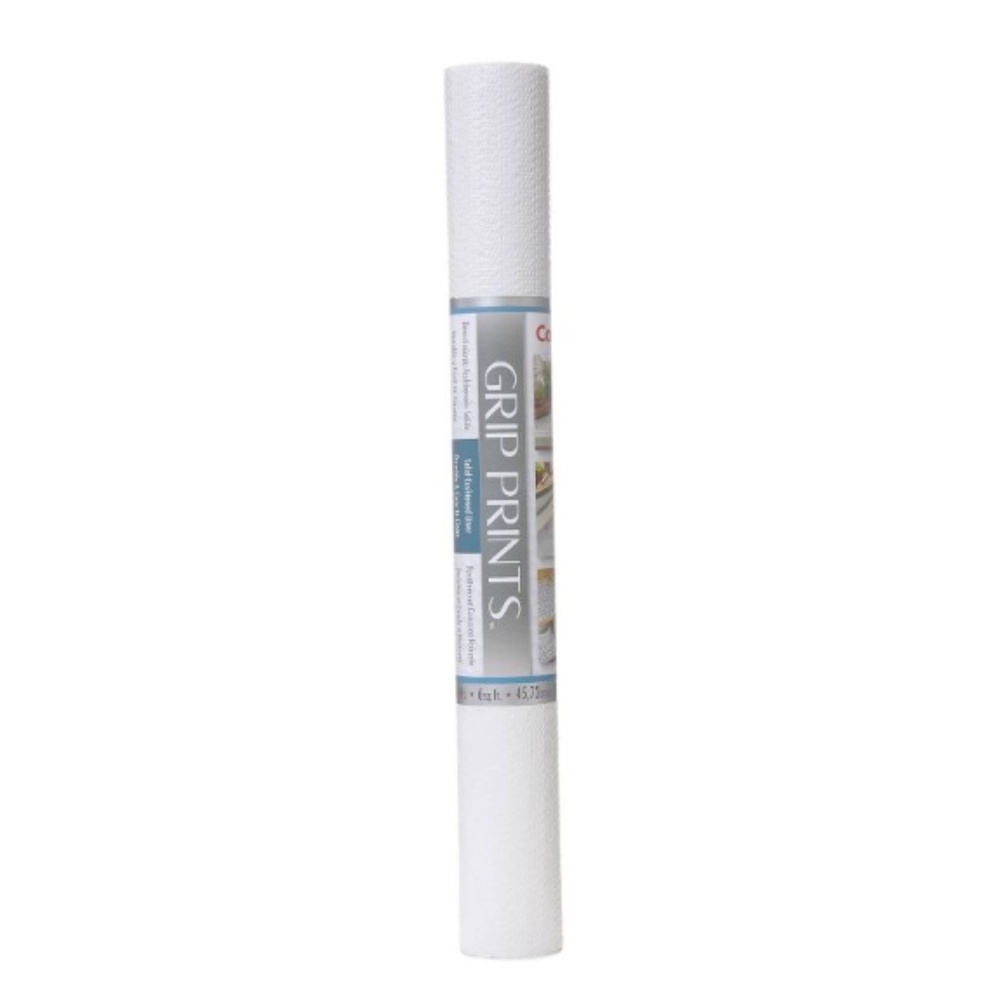Con-Tact Brand Grip Prints Non-Adhesive Cushioned Shelf Liner - White 18''x 4'